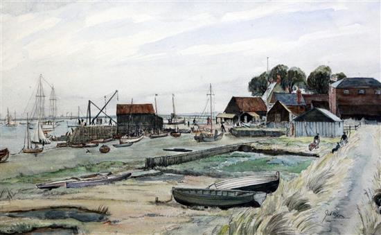 Job Nixon (1891-1938), Slaughden, near Aldeburgh (?), w/c, 10.75 x 18.25in